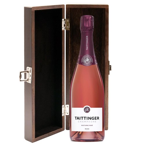 Taittinger Nocturne Rose Sec Champagne 75cl in Elm Wood Gift Box